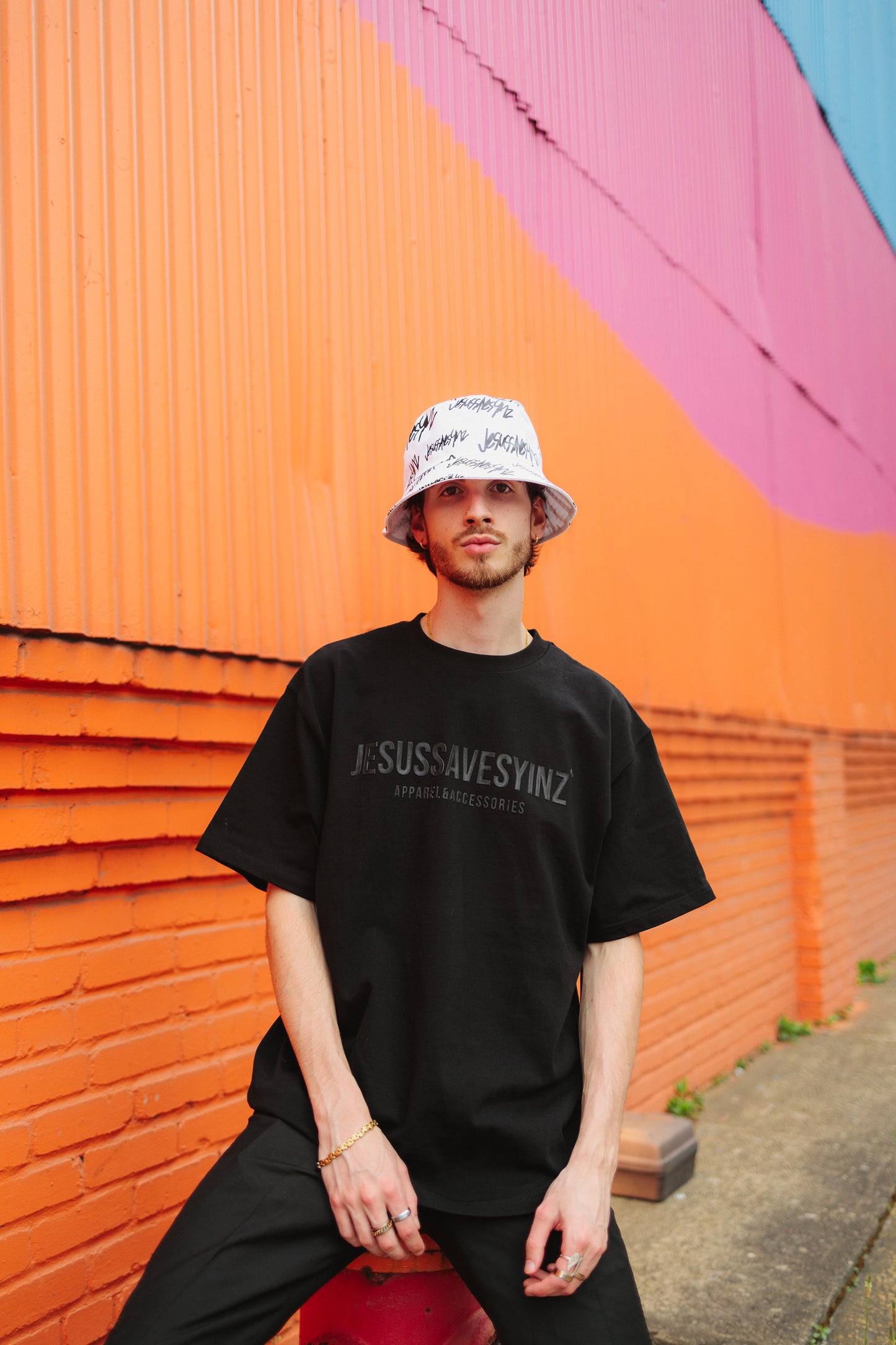 Reversible White Bucket Hat