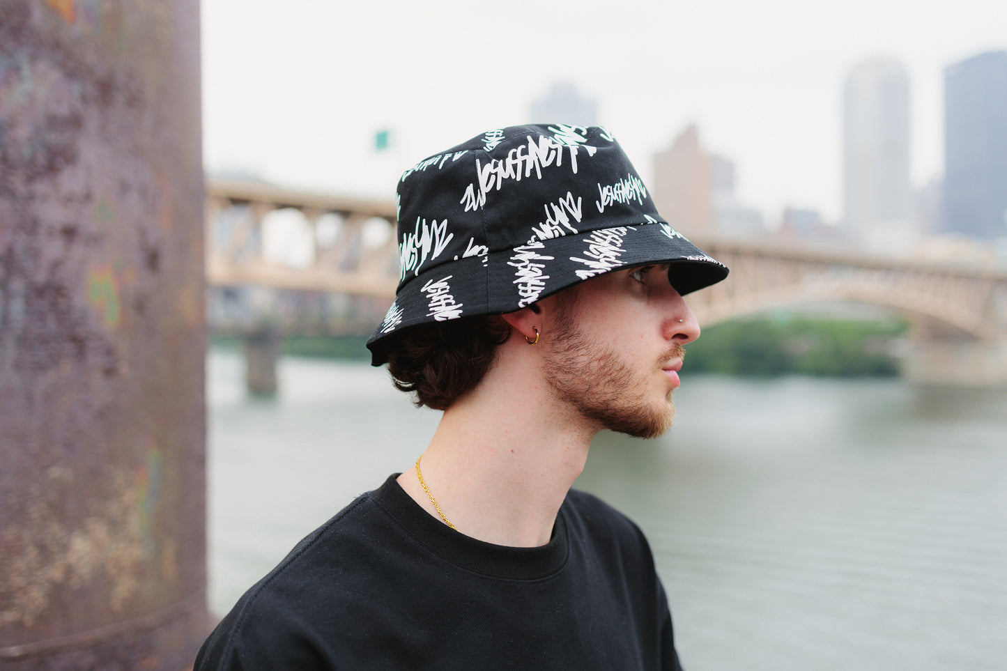 Reversible Black Bucket Hat