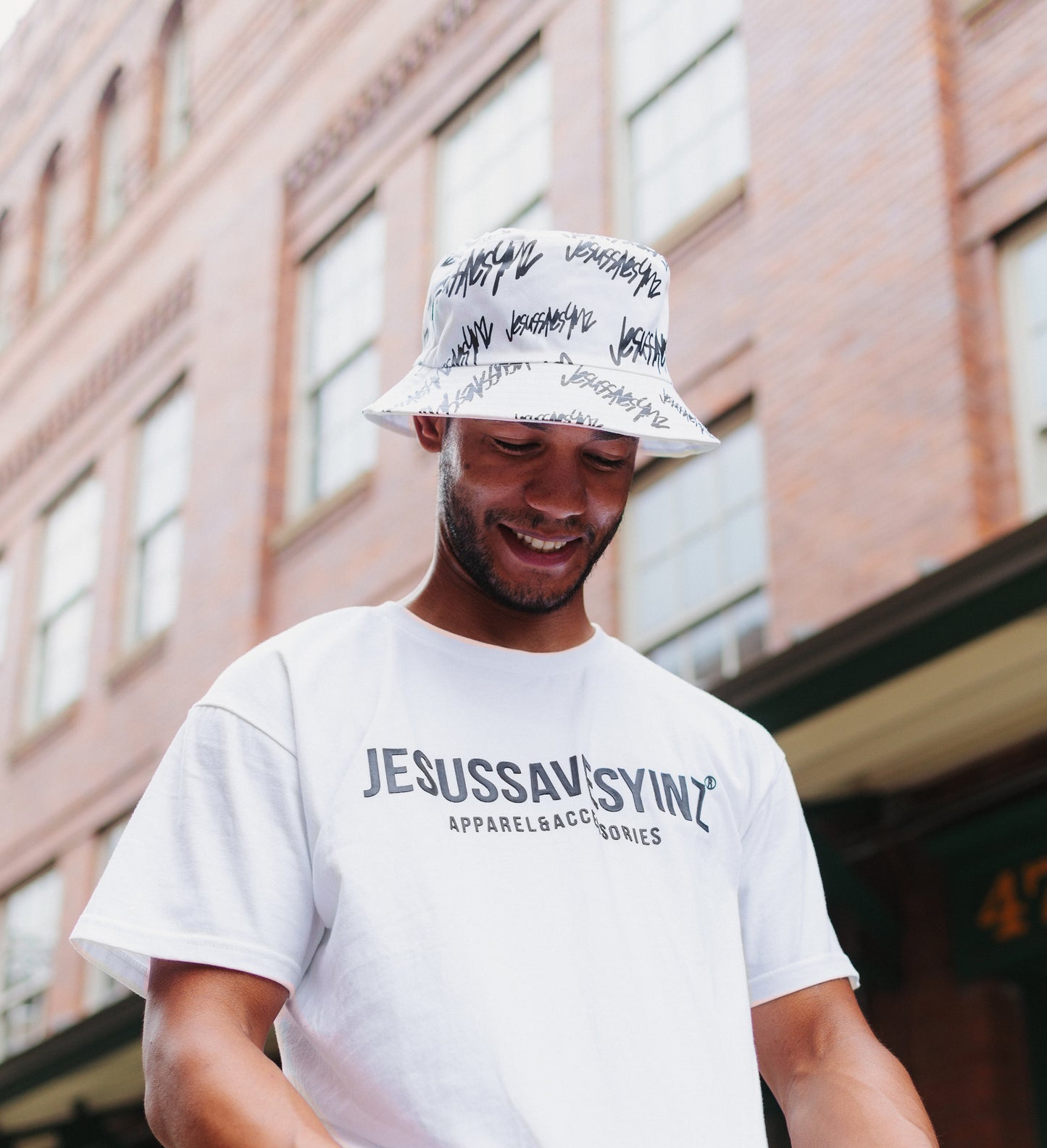 Reversible White Bucket Hat