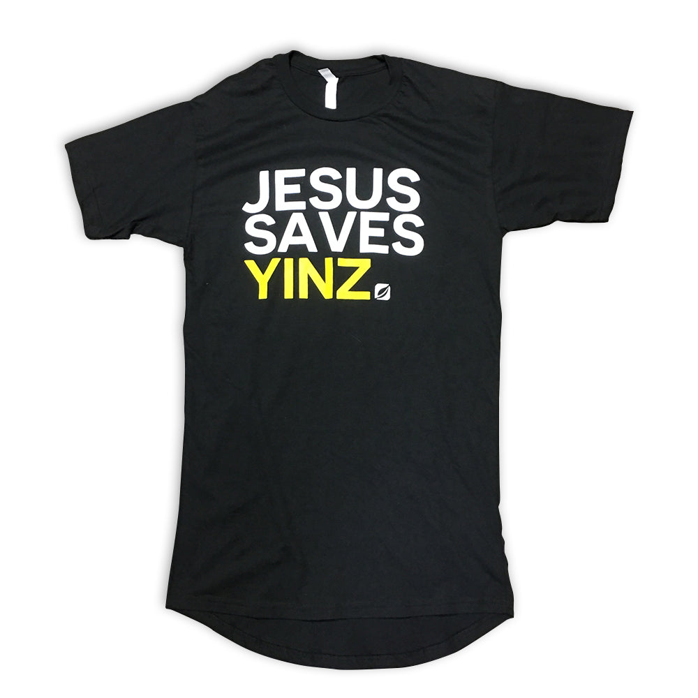 Mens Long Body Urban Tee - Jesus Saves Yinz